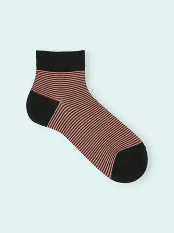 【3足1,386円】メンズ マルチピンボーダーショートソックス