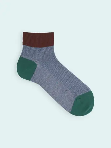 【3足1,386円】メンズ ネップ三面切り替えショートソックス