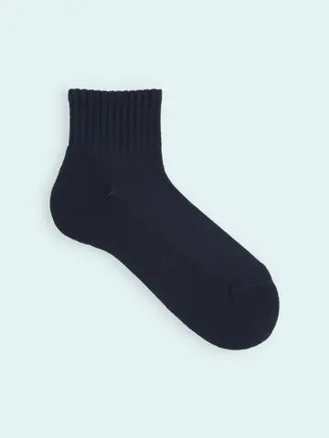 【靴下屋fam】メンズ パイル無地ショートソックス