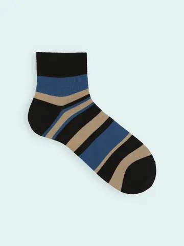 【3足1,386円】メンズ ランダムボーダーショートソックス