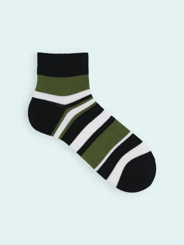 【3足1,386円】メンズ ランダムボーダーショートソックス