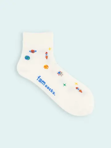 【靴下屋fam】メンズ 惑星柄ショートソックス