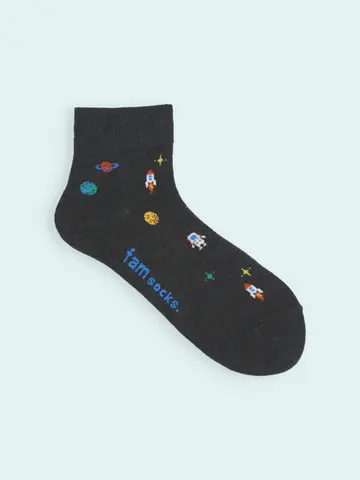【靴下屋fam】メンズ 惑星柄ショートソックス