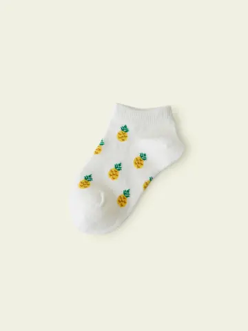 【3足¥1,000】キッズ いろいろフルーツ柄スニーカー用ソックス