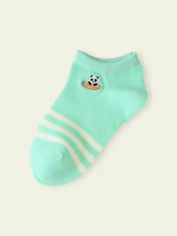 【3足1,386円】キッズ パンぱんだ刺繍スニーカー用ソックス