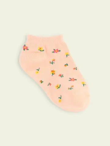 【3足1,386円】キッズ小花柄スニーカー用ソックス