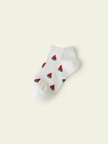 【3足1,386円】キッズ いろいろフルーツ柄スニーカー用ソックス