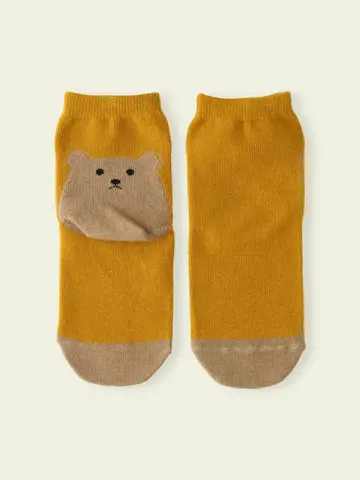 【3足1,485円】キッズ かかとくまショートソックス / 13-15cm