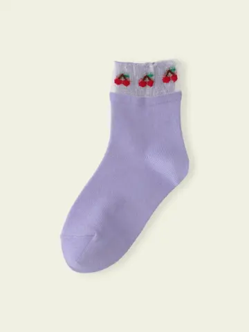 【3足1,386円】キッズ トップチュールフルーツショートソックス