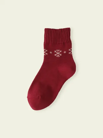 【3足1,386円】キッズ 足首雪柄ショートソックス