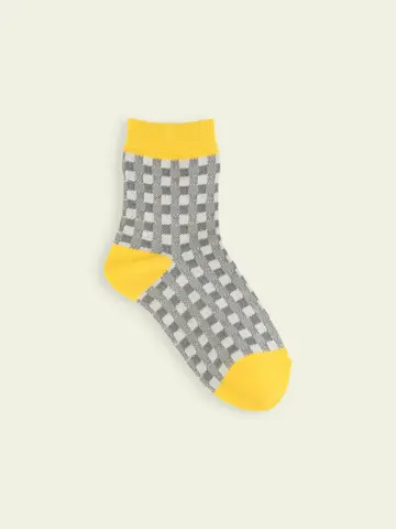 【3足1,386円】キッズ ギンガム3面切替ショートソックス