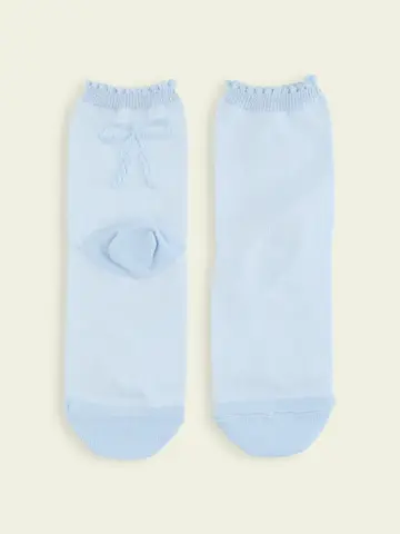 【3足1,386円】キッズ バックフロートリボンショートソックス