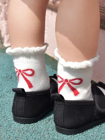 【3足1,386円】キッズ フリルりぼんショートソックス