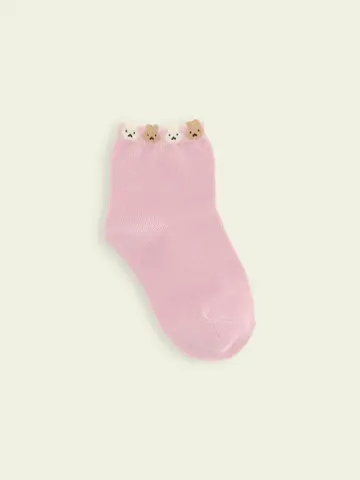 【3足1,386円】キッズ ゴム口たっぷりうさちゃんショートソックス