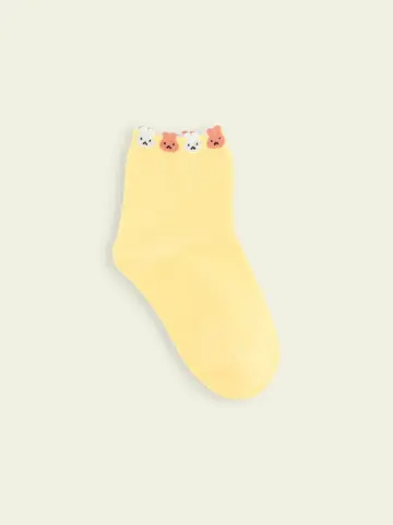 【3足1,386円】キッズ ゴム口たっぷりうさちゃんショートソックス
