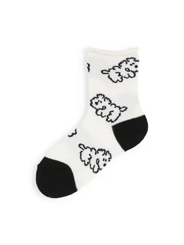 【3足1,485円】キッズ わんこ柄ショートソックス / 16-18cm