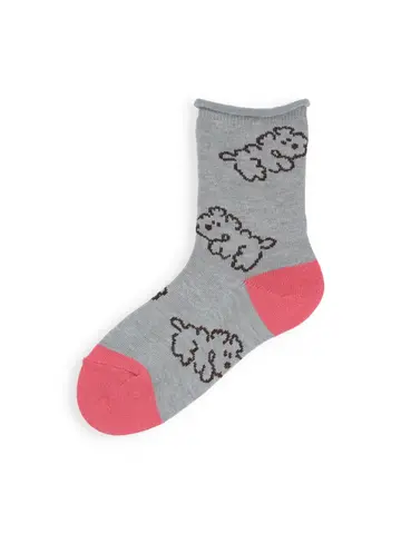 【3足1,485円】キッズ わんこ柄ショートソックス / 16-18cm