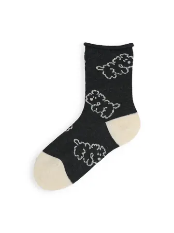 【3足1,485円】キッズ わんこ柄ショートソックス / 16-18cm