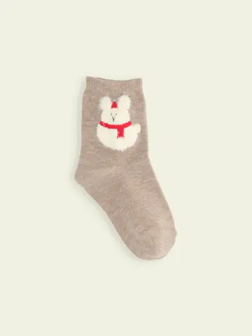 【3足1,386円】キッズ クリスマス限定 もふもふ動物ショートソックス