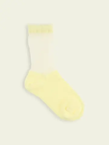 【3足1,386円】キッズ クリンプカラーチュールショートソックス
