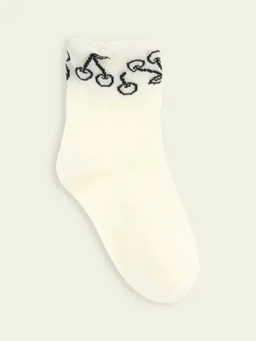 【3足1,386円】キッズ トップシースルーさくらんぼショートソックス