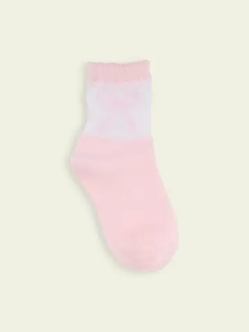 【靴下屋fam】キッズ チュールリボン切替ショートソックス