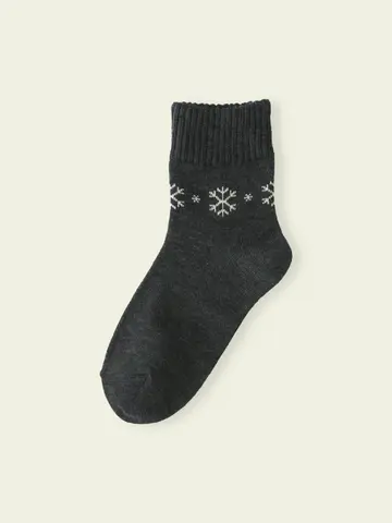 【3足1,386円】キッズ 足首雪柄ショートソックス