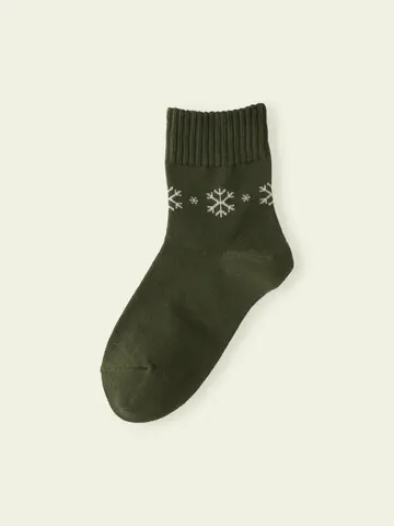 【3足1,386円】キッズ 足首雪柄ショートソックス
