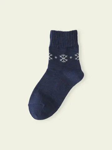【3足1,386円】キッズ 足首雪柄ショートソックス