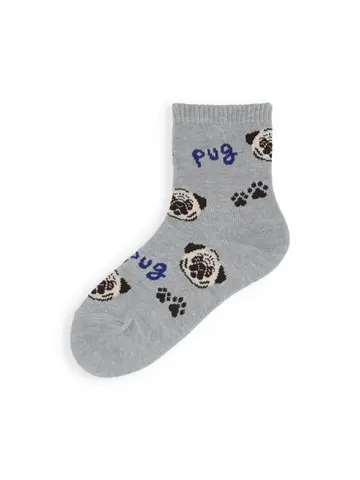 【3足1,485円】キッズ I LOVE PUGショートソックス / 16-18cm