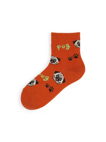 【3足1,485円】キッズ I LOVE PUGショートソックス / 16-18cm