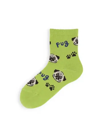 【3足1,485円】キッズ I LOVE PUGショートソックス / 16-18cm