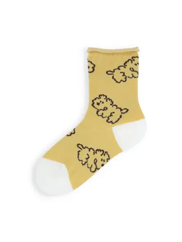 【3足1,485円】キッズ わんこ柄ショートソックス / 19-21cm
