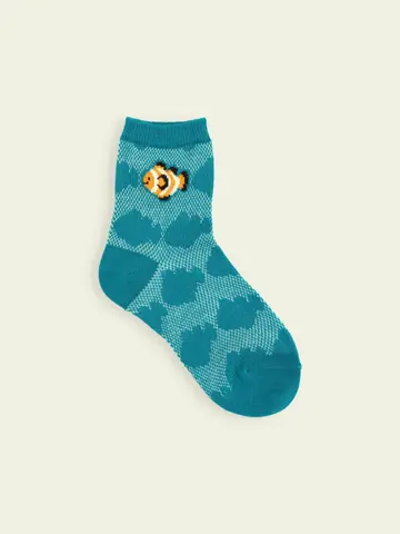【3足1,386円】キッズ メッシュ海のシルエットショートソックス