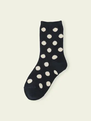【3足¥1,000】キッズ 毛混水玉柄ソックス