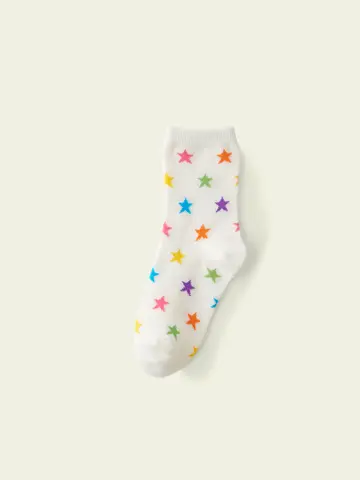 【3足¥1,000】キッズ ライン星柄ソックス