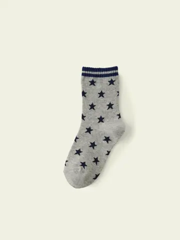 【3足¥1,000】キッズ ライン星柄ソックス