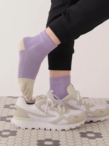 【快脚Labo】綿混五本指ショートソックス