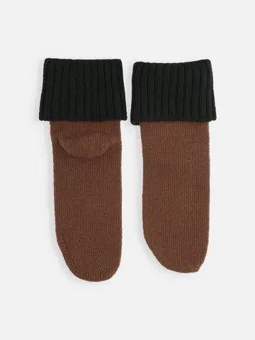 【温脚Labo】ベッドソックス無地折り返しソックス