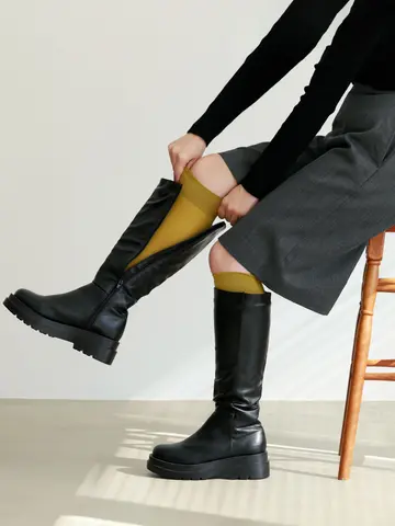 【WEB先行販売】デオセルナイロンベタハイソックス