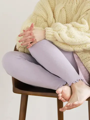 【温脚Labo】キルト起毛レギンス10分丈