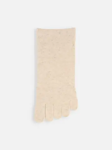 【Tabio MEN】綿麻５本指スニーカー丈ソックス