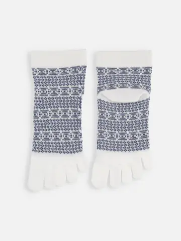 【Tabio MEN】ジャカード柄5本指ショートソックス