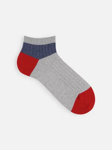 【Tabio MEN】ブークレー撚り杢パネルスニーカー丈ソックス