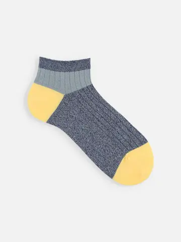 【Tabio MEN】ブークレー撚り杢パネルスニーカー丈ソックス