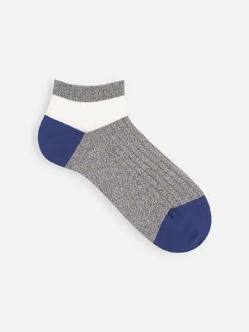 【Tabio MEN】ブークレー撚り杢パネルスニーカー丈ソックス