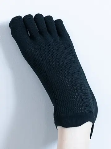 【Tabio MEN】軽い・涼しい・吸水・速乾　足裏までメッシュ五本指スニーカー用ソックス