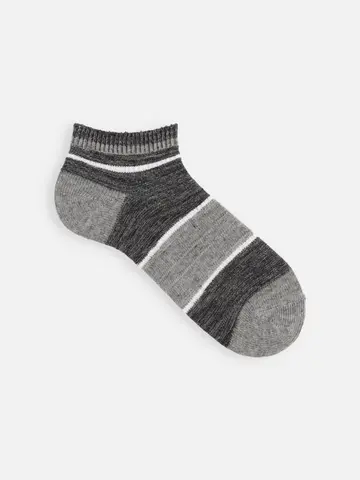 【Tabio MEN】綿麻引き揃えボーダースニーカー丈ソックス