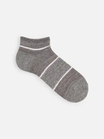 【Tabio MEN】綿麻引き揃えボーダースニーカー丈ソックス