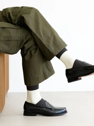 【Tabio MEN】ドライリブカラーパネルショート丈ソックス